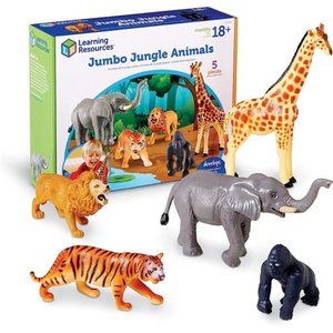 Learning Resources Jumbo Jungle Animals, Animal Toys for Kids, Safari Animals